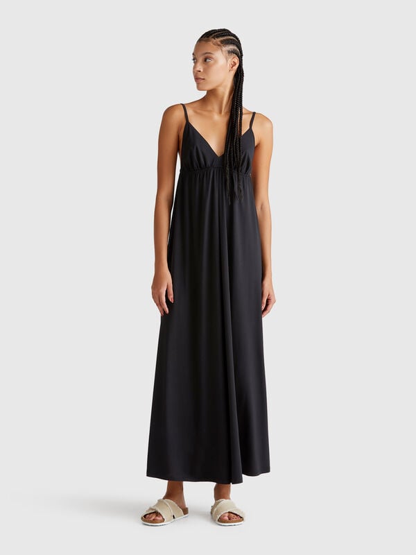 Robe en coton et viscose mélangés Femme