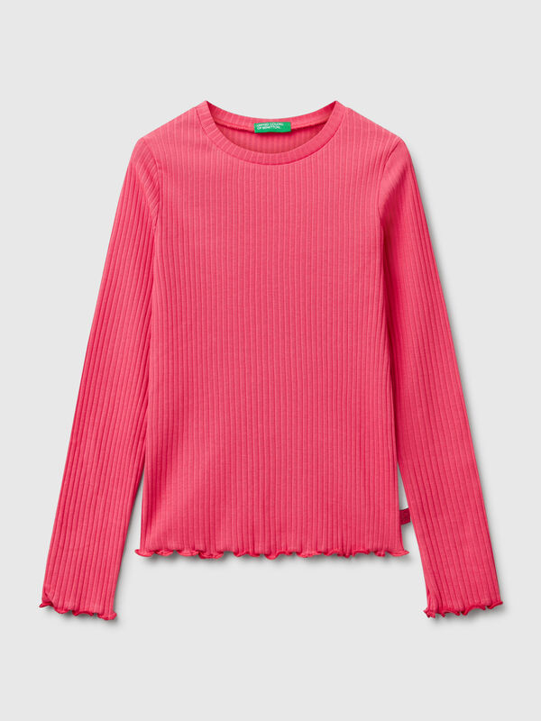 T-shirt slim fit en coton stretch Filles
