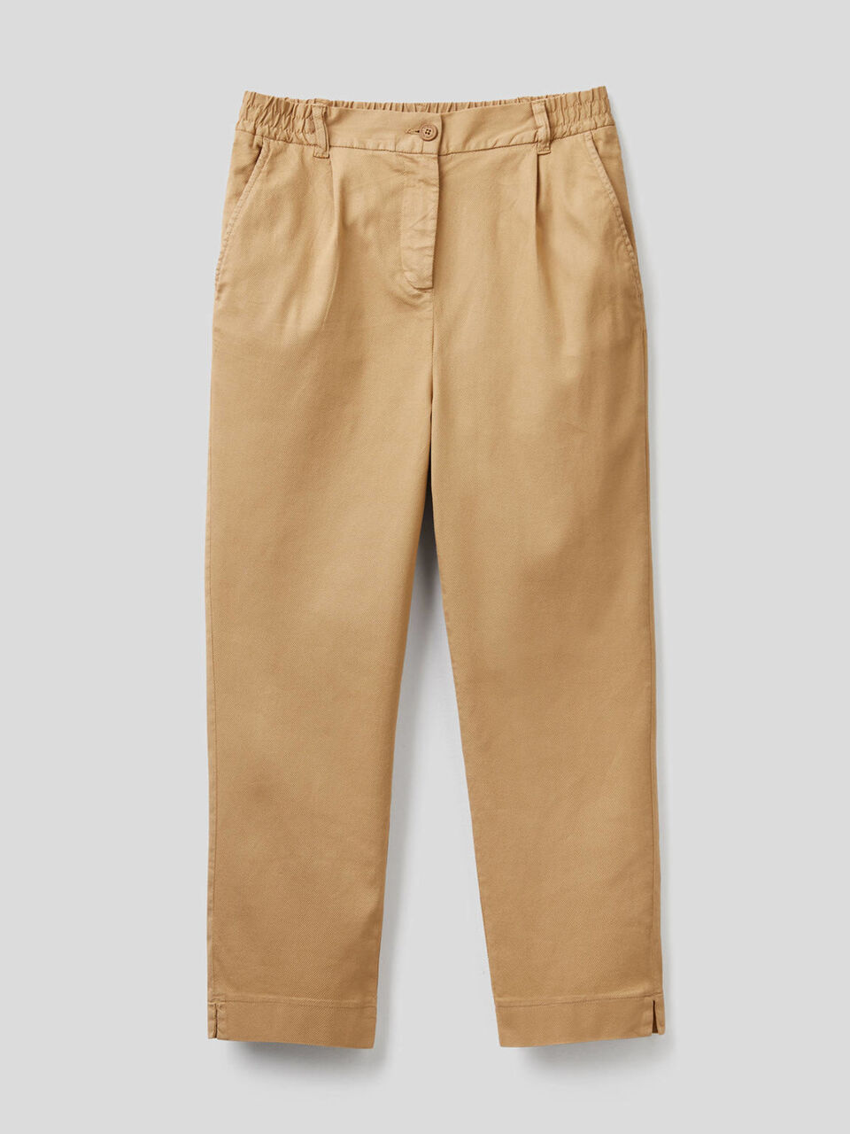 Pantalon uni en coton stretch image number 1