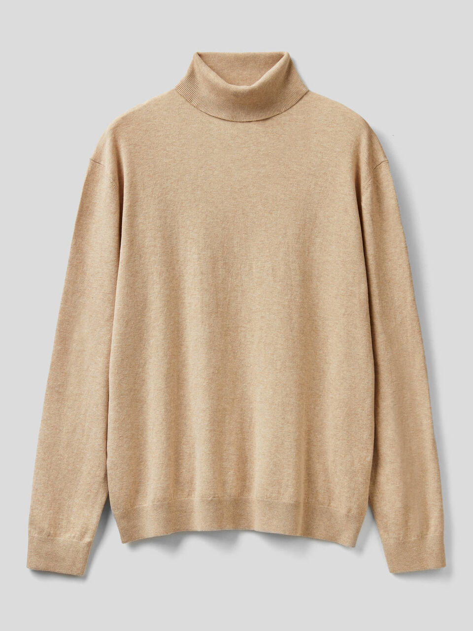 Pull col montant en coton mélangé stretch image number 1