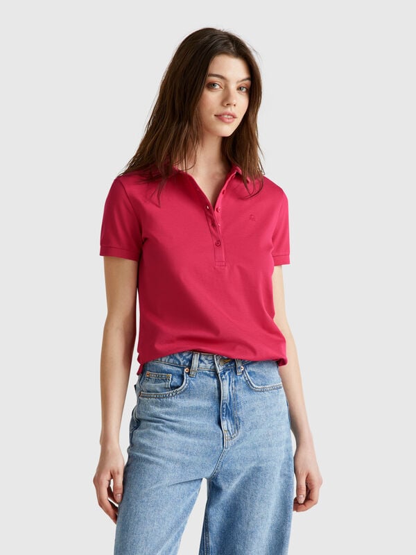 Polo coupe slim en coton stretch Femme