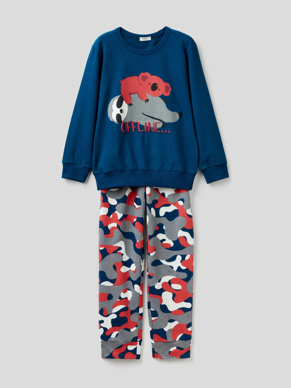 Pyjama long en coton avec imprimés image number 1