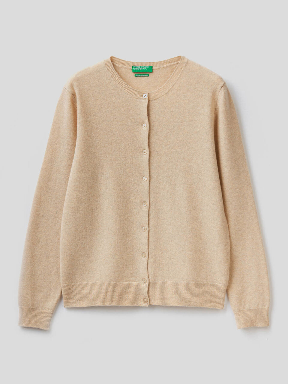 Gilet col rond en pure laine vierge image number 1