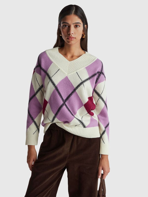 Pull avec incrustation de diamants Femme