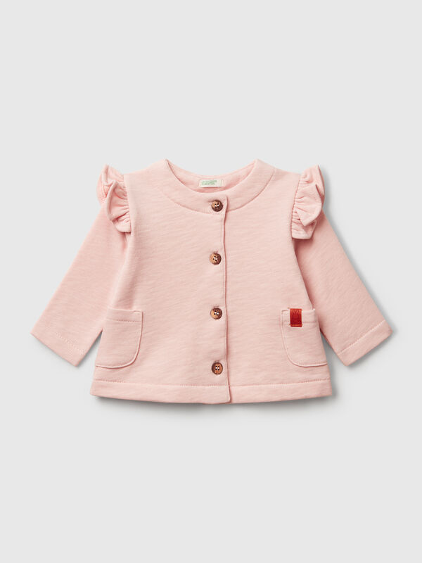 Sweat-shirt en tissu éponge à volants Naissancede