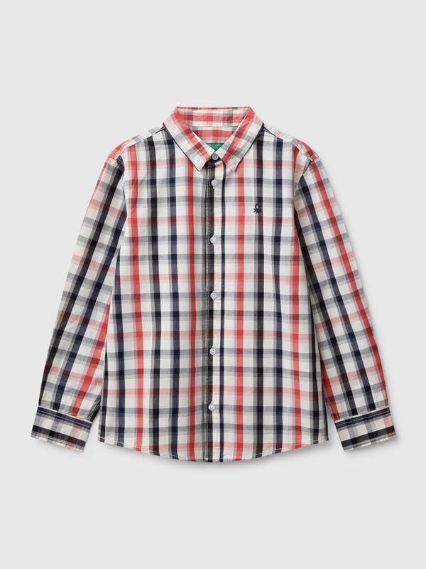 Chemise boutonnée à carreaux multicolores Garçon