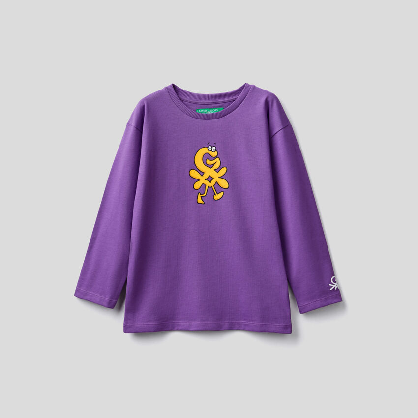 T-shirt unisexe violet à manches longues by Ghali