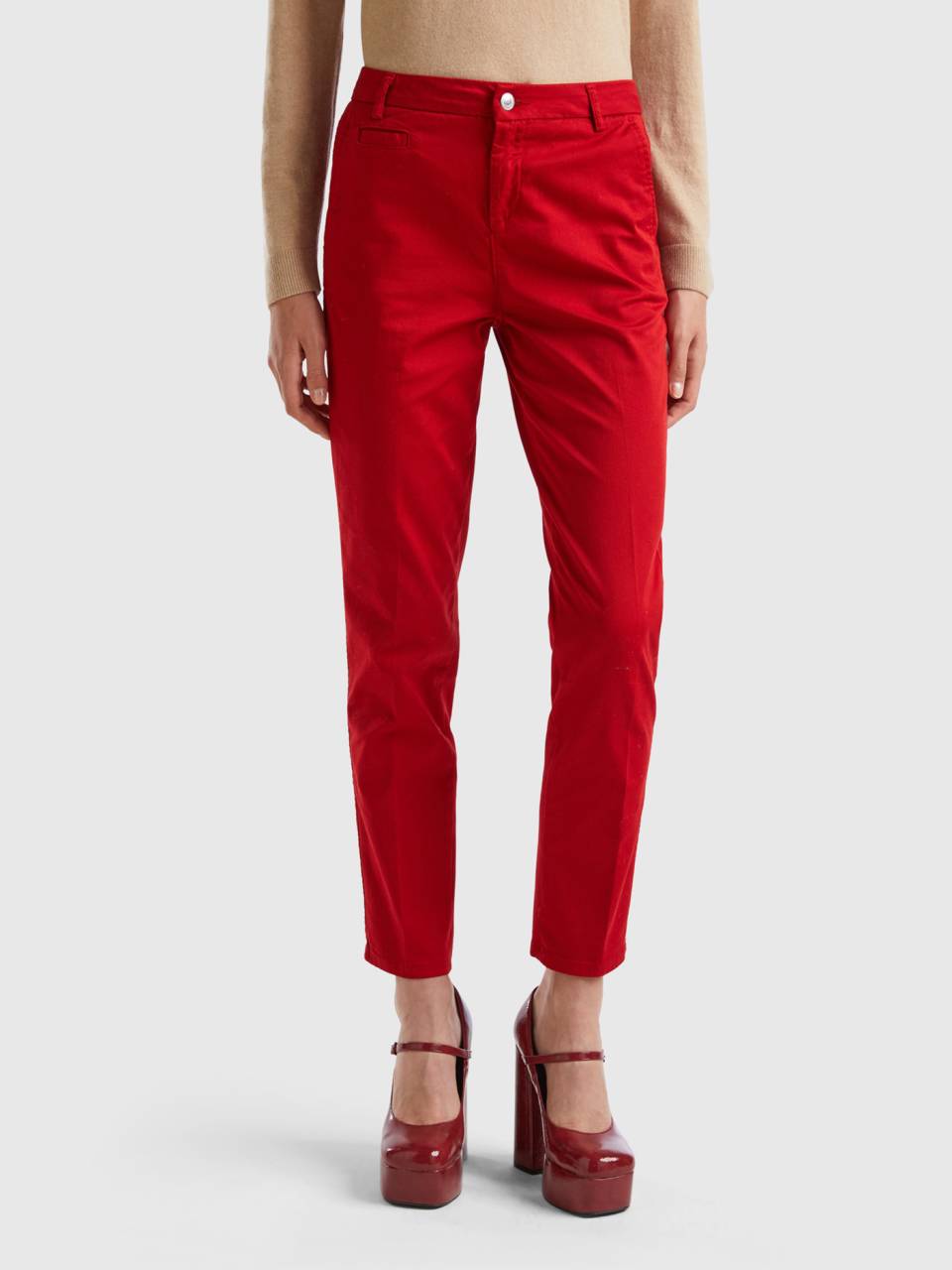 Chino cheap rouge femme