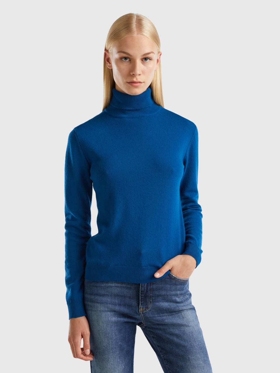 Pull deals laine bleu