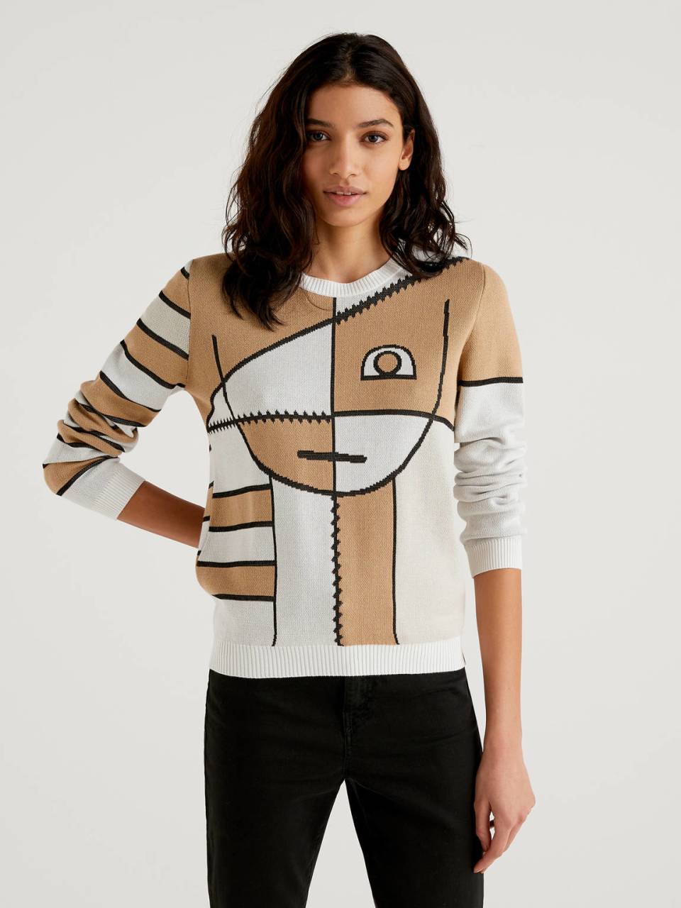 Benetton Pull avec dessin stylisé. 1 Benetton Pull avec dessin stylisé. 1